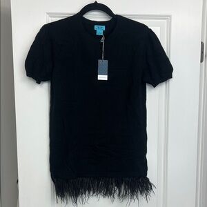 NWT CASHMERE Black Feather Tee 🖤